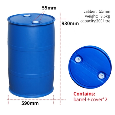 SIDUN 200l آبی پلاستیکی 55 گالن درام پلاستیکی با سوراخ زهکشی