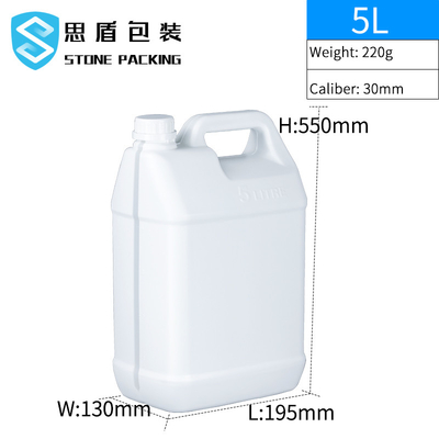 سطل 128 Fl Oz White HDPE Plastic Square 5 Gallon 220g OEM