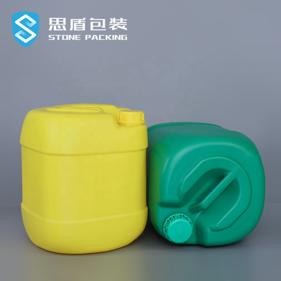 ظرف مایع شیمیایی UFU 5 گالن پلاستیکی HDPE سفید زرد
