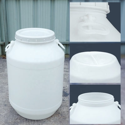 بشکه پلاستیکی 60 لیتری 100% شیمیایی سفید HDPE با روکش