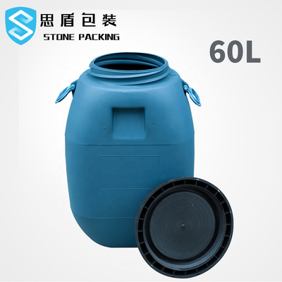درام ظرف پلاستیکی HDPE 100% 60L آبی HDPE با درب