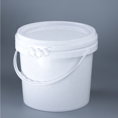 قطر 222 میلی متر PP سفید 5 لیتری ظروف پلاستیکی گرد شیمیایی 360 گرم