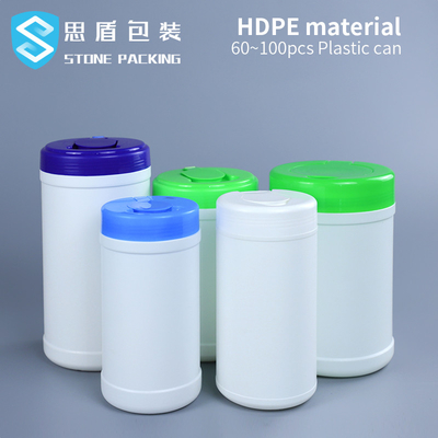 درپوش پیچی شفاف HDPE Wet Wipes ظرف پلاستیکی 900 گرم